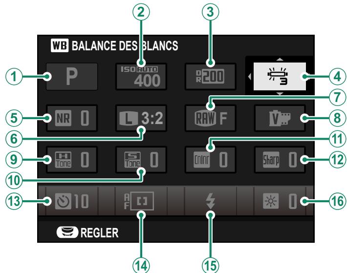 FUJIFILM XF10 - L'affichage du menu rapide - 1