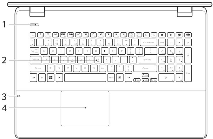 PACKARD BELL EN LG81AP-C36P - Vue supérieure - clavier - 1