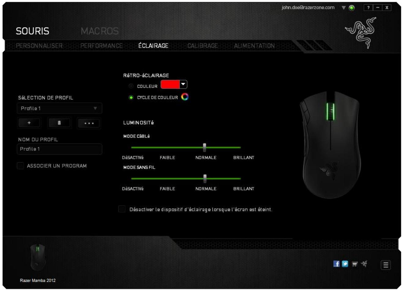 RAZER SOUNDMAMBA_NEW - ONGLET éclairage - 1
