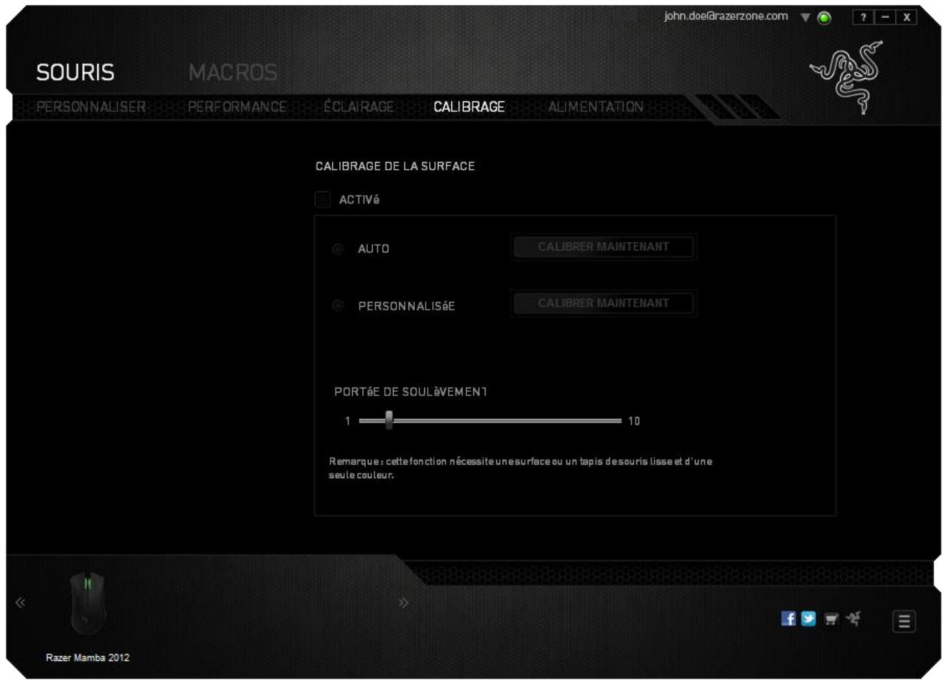 RAZER SOUNDMAMBA_NEW - ONGLET calibrage - 1