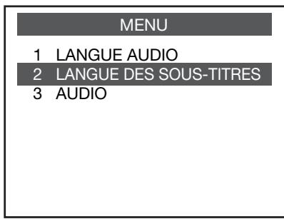 SHARP BDHP-20S - Appuyez sur / pour selectionner « LANGUE DES SOUS-TITPES » et appuyez ensuite sur ENTER. - 1