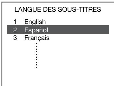 SHARP BDHP-20S - Appuyez sur / pour selectionner la langue des sous-titres et appuyez ensuite sur ENTER. - 1