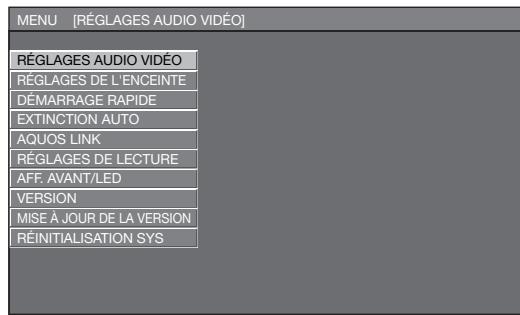 SHARP BDHP-20S - Opération de base pour les RÉGLAGES AUDIO VIDEO - 2