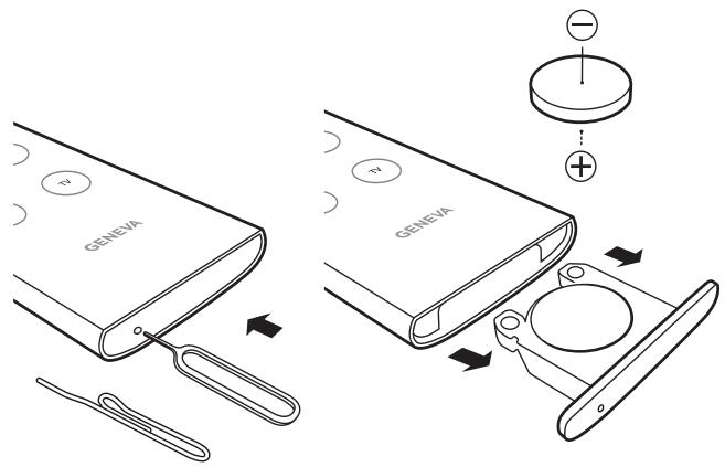 GENEVA CINEMA BLANC - Comment changer la pile de la télécommande ? - 1