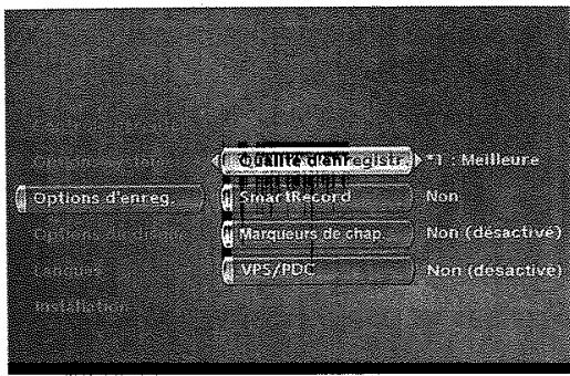 THOMSON DTH8043 - Menu options d'enregistrement - 1