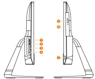 LENOVO 510-22iSH - Vues laterales gauche et droite de I'ordinateur - 1