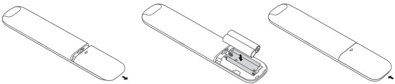 TCL 65C745 - Installation des piles - 1