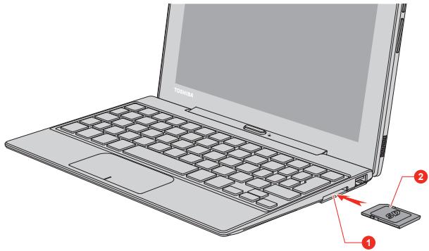 TOSHIBA SATELLITE MINI CLICK - Insertion d'une carte mémoire - 1