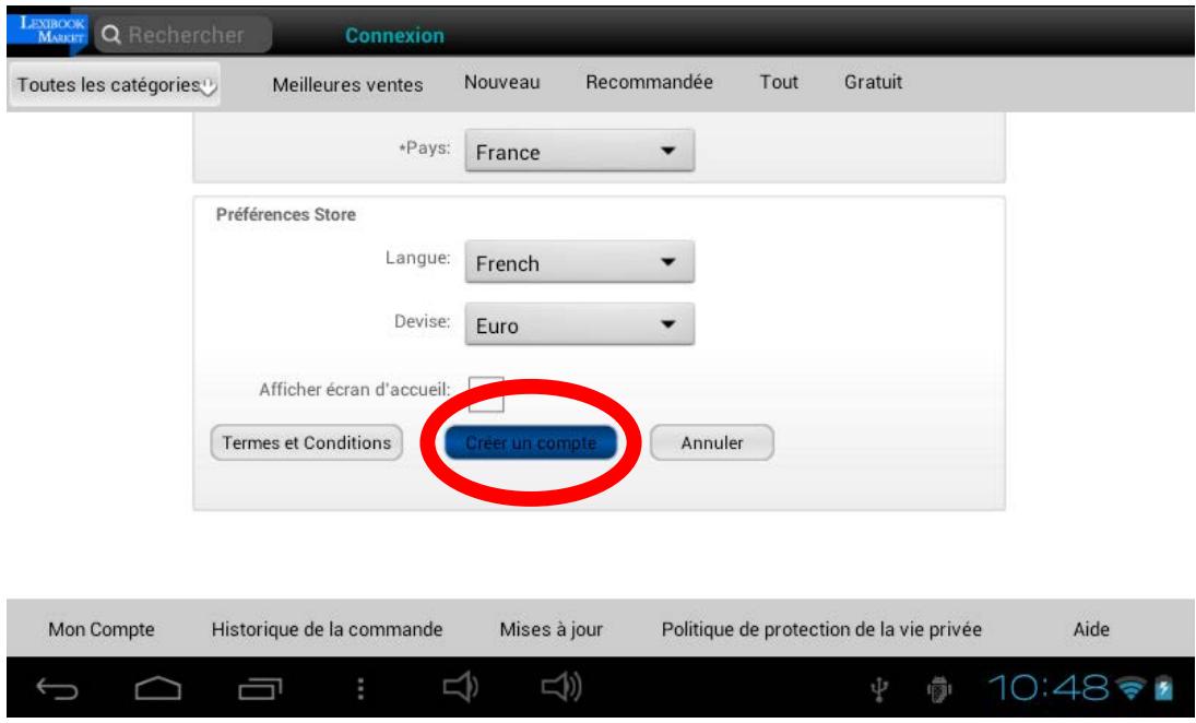 LEXIBOOK MFC270FRY - Sélectionne « Créer un nouveau compte » - 2