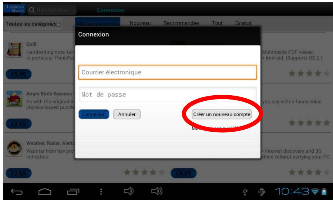 LEXIBOOK MFC270FRY - Sélectionne « Créer un nouveau compte » - 1