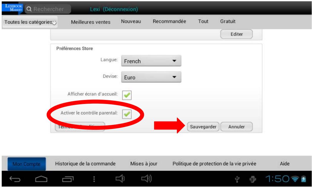 LEXIBOOK MFC270FRY - Activer le contrôle parental : - 4
