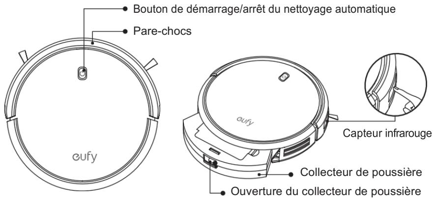eufy Robovac DARTY - Vue supérieure & Vue latérale - 1