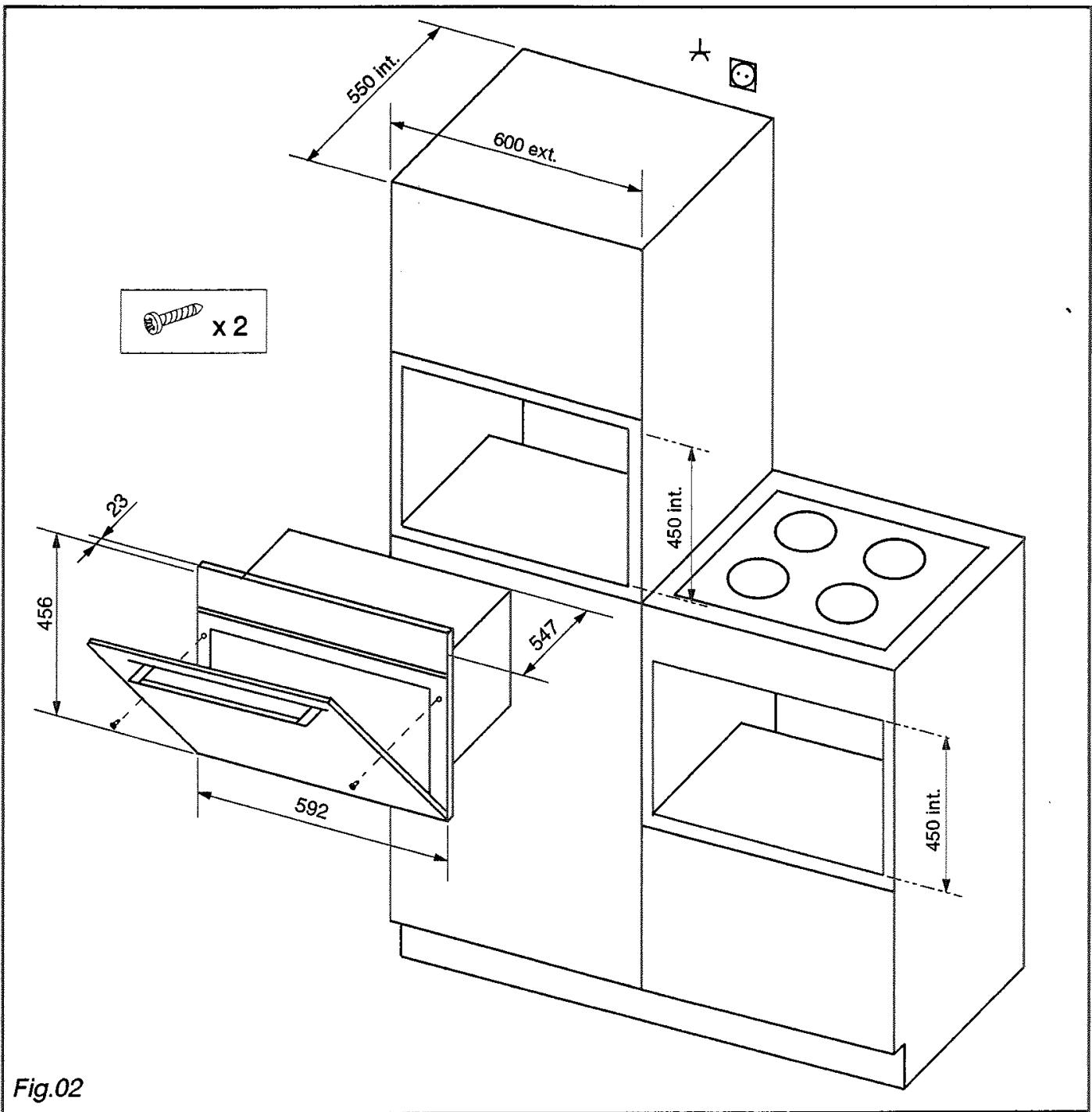 DE DIETRICH DME 555 BE1 NOIR - L'ENCASTREMENT - 1