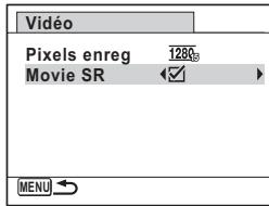 PENTAX OPTIO P70 - Réglage de la fonction Movie SR (Anti-bouge video) - 1