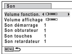 PENTAX OPTIO P70 - Changement des réglages sonores - 1