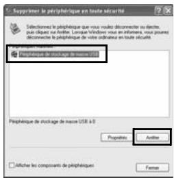 PENTAX OPTIO P70 - Déconnexion de la liaison appareil/ordinateur PC - 3