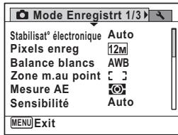 PENTAX OPTIO P70 - Utilisations des menus - 2