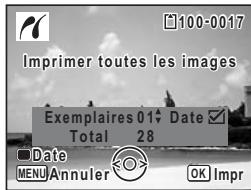 PENTAX OPTIO P70 - Sélectionnez le nombre d'exemplaires et indiquez si la date doit ou non apparaitre. - 1