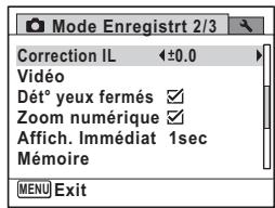 PENTAX OPTIO P70 - - [Mode enregistr] Menu 2 - 1