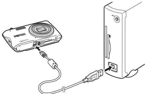 PENTAX OPTIO P70 - Raccordement de l'appareil à l'ordinateur PC Windows - 1