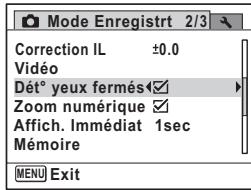 PENTAX OPTIO P70 - Réglage de la détction des yeux fermés - 1