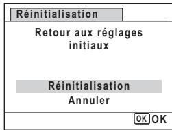 PENTAX OPTIO P70 - Utilisez le bouton de navigation ( ) pour selectionner [Réinitialisation]. - 1