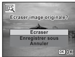 PENTAX OPTIO P70 - Utilisez le bouton de navigation ( ) pour selectionner [Ecraser] ou [Enregisterr sous]. - 1