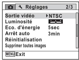 PENTAX OPTIO P70 - Réglages] menu 2 - 1