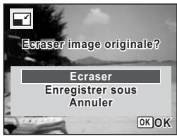 PENTAX OPTIO W80 - Utilisez le bouton de navigation ( ) pour selectionner [Ecraser] ou [Enregisterer sous]. - 1