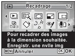 PENTAX OPTIO W80 - Utilisez le bouton de navigation (  ) pour selectionner (Recadrage). - 1