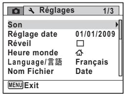 PENTAX OPTIO W80 - - [Réglages] Menu 1 - 1