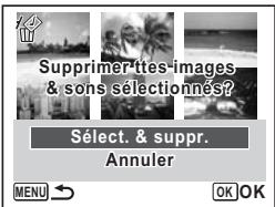 PENTAX OPTIO W80 - Utilisez le bouton de navigation (▲) pour sélectionner [Sélect. &amp; suppr.]. - 1