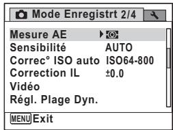 PENTAX OPTIO W80 - - [Mode Enregistr] Menu 2 - 1