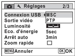 PENTAX OPTIO W80 - Choisissez [MSC] à l'aide du bouton de navigation (▲▼). - 1