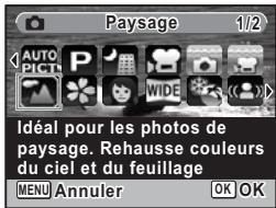 PENTAX OPTIO W80 - Utilisez le bouton de navigation (   ) pour selectionner un mode scène. - 1