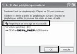 PENTAX OPTIO W80 - Déconnexion de la liaison appareil/ ordinateur Windows PC - 4