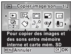 PENTAX OPTIO W80 - Aidez-vous du bouton de navigation (▲▼▲▶) pour sélectionnner (Copier image/son). - 1