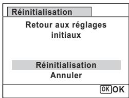 PENTAX OPTIO W80 - Utilisez le bouton de navigation (▲) pour sélectionnner [Réinitialisation]. - 1