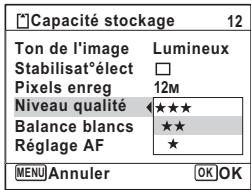 PENTAX OPTIO W80 - Sélection du niveau de qualité des photos - 1