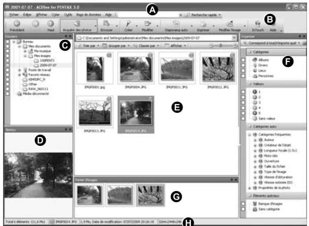 PENTAX OPTIO W80 - Interface du navigateur ACDSee - 1