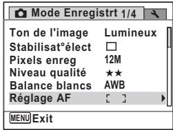 PENTAX OPTIO W80 - Appuyez sur le bouton MENU en mode. - 1