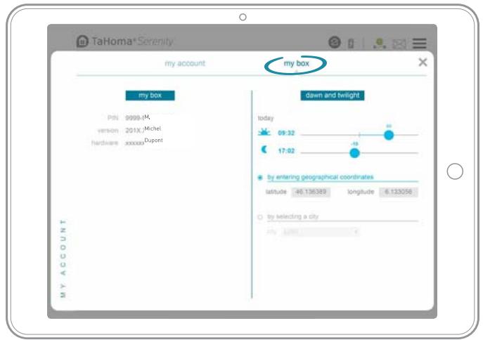 SOMFY Tahoma S - Les données « compte » et « box » - 4