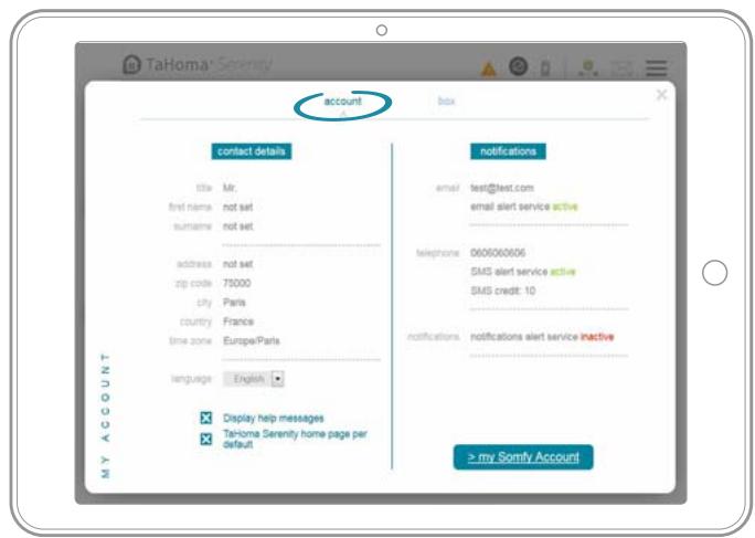 SOMFY Tahoma S - Les données « compte » et « box » - 3