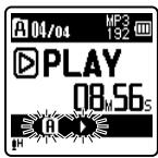 OLYMPUS VN-406PC - Appuyez sur la touche REC (●) à l'endetroit où vous poulez commencer le segment de lecture à répétition. - 1