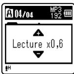 OLYMPUS VN-406PC - Changement de la vitesse de lecture - 2