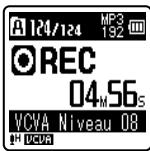 OLYMPUS VN-406PC - Appuyez sur la touche  l ou pour ajuster le niveau de déclenchement du démarrage/ arrêt. - 1