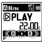 OLYMPUS VN-406PC - Appuyez de nouveau sur la touche REC (●) à l'endetroit où vous voulez terminer le segment de lecture à répetition. - 1