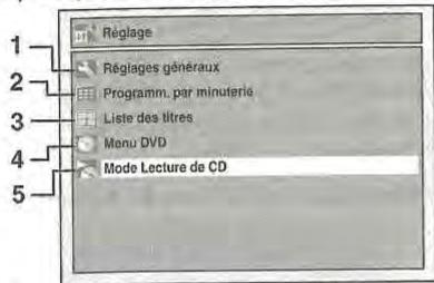 TOSHIBA D-VR51 - Menu principal - 1