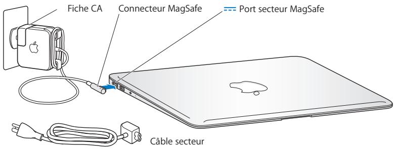 APPLE MBA CTO QWERTY - Étape 1: Branchez l'adaptateur secteur MagSafe 45 W pour alimenter le MacBook Air et recharger sa batterie. - 1