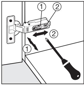 MIELE CVA 5060 TITANE - Régler les charnières de porte - 1